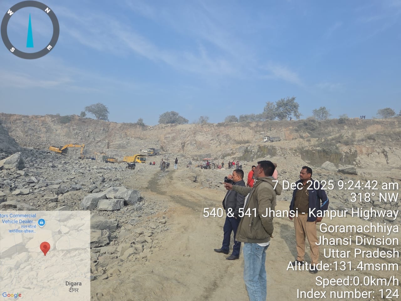 टॉस्क फोर्स टीम ने खनन पट्टे का किया आकस्मिक निरीक्षण